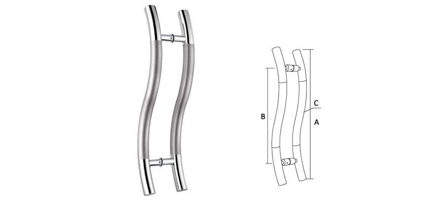 Glass Door handle,Stainless Steel